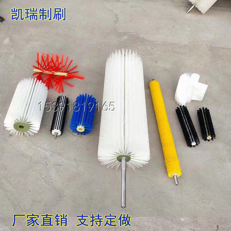 工业毛刷辊滚筒刷厂家蔬果刷子洗筒尼龙圆形软毛刷洗桶刷