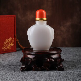 蒙古族鼻烟壶内蒙古特色工艺品仿羊脂玉物件少数民族特色礼品