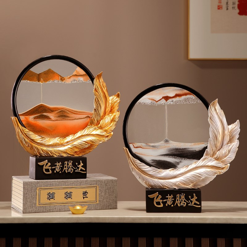 飞黄腾达创意流沙摆件客厅电视柜玄关桌面摆设树脂工艺品