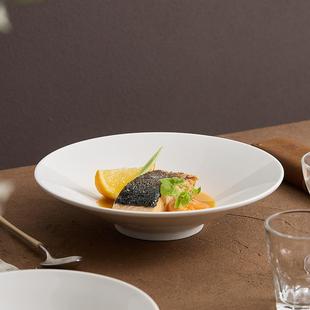 斗笠碗拉面 面喇叭日式商用意境菜餐具陶瓷大号大口宽口浅底冷面