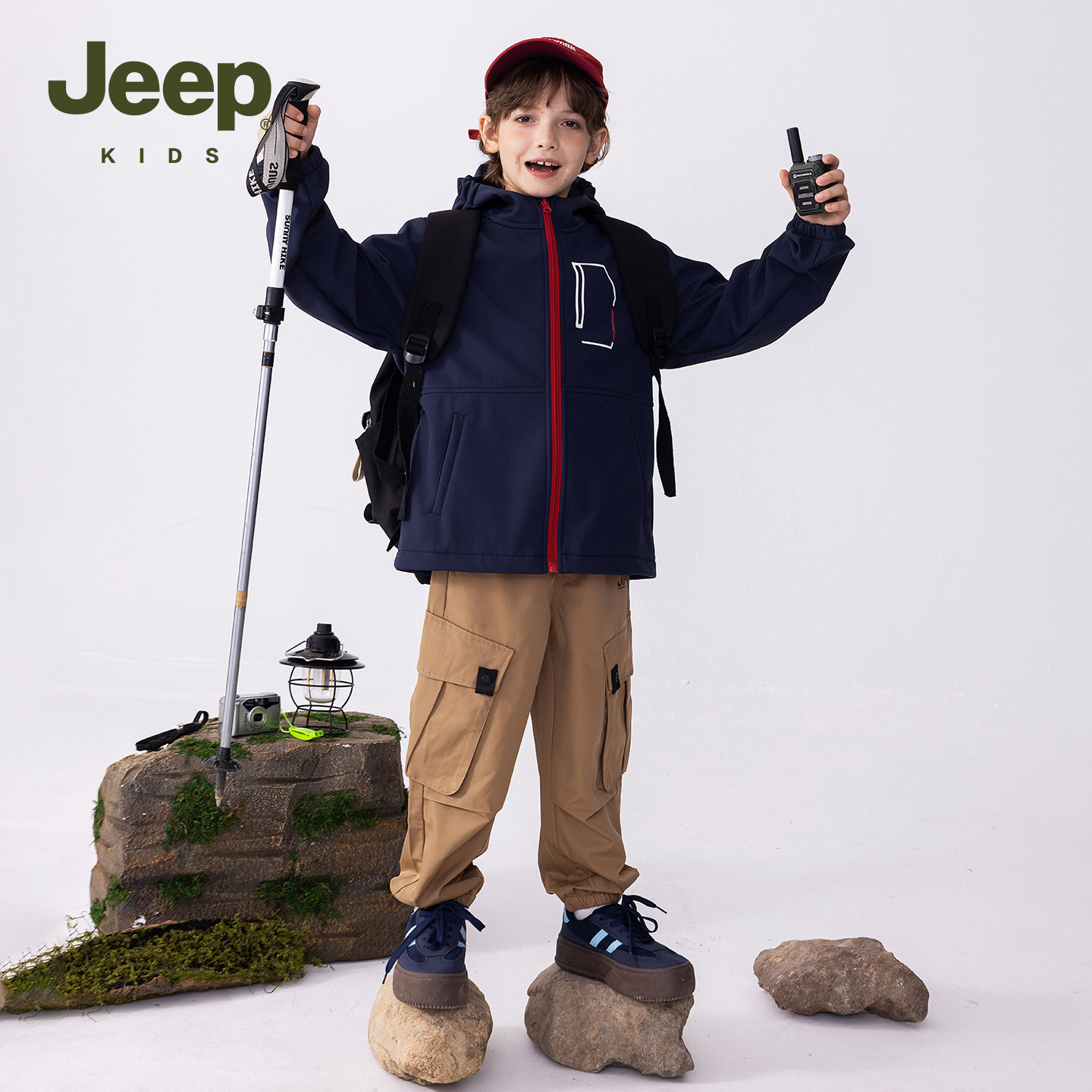 JEEP童装儿童冲锋衣外套秋装上衣