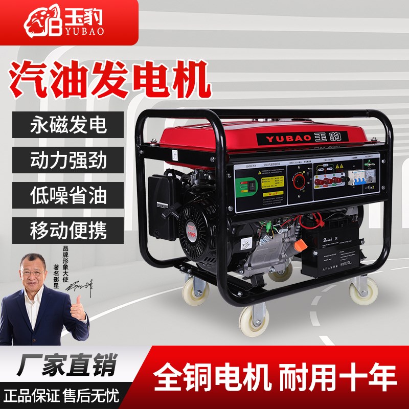 汽油发电机小型便携式220v大功率家用户外露营静音双启动发电机