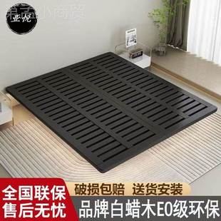 榻齐轻奢悬浮ag3489床无头床榻米极简悬空大双人床主卧全实心实边