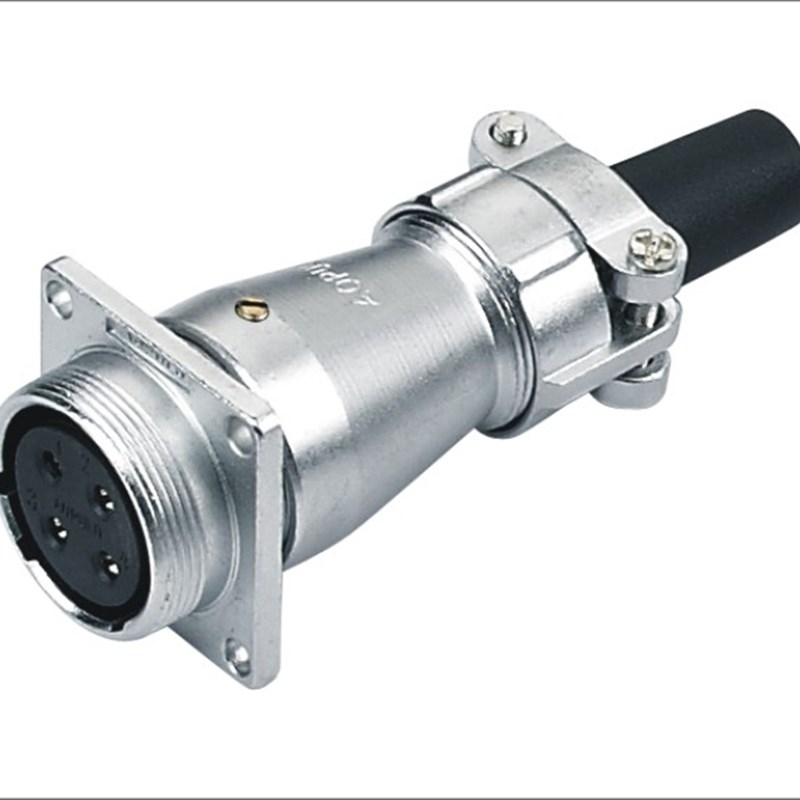 AOPULO澳普龙AS-ZH带法兰双向对接固定电缆插座(28型/32型)IP55