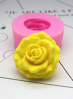 月季花石膏香薰风口夹硅胶模扩香石翻糖巧克力烘焙模C1288