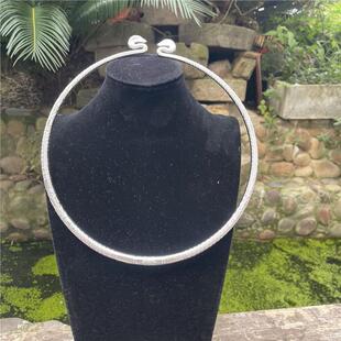 【手工打造】少数民族饰品苗族银饰海南黎族民族特色项圈DIY手工