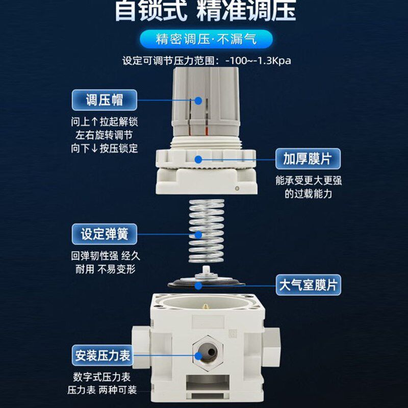 贝傅特IRV负压真空调节气动真空吸力直通精密减压限压调压抽气