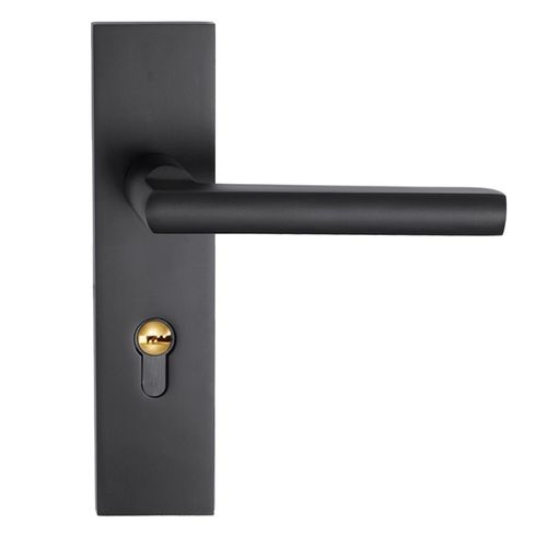 梅花锁静音门锁室内卧室房门锁黑色执手锁分体式通用型实木门锁