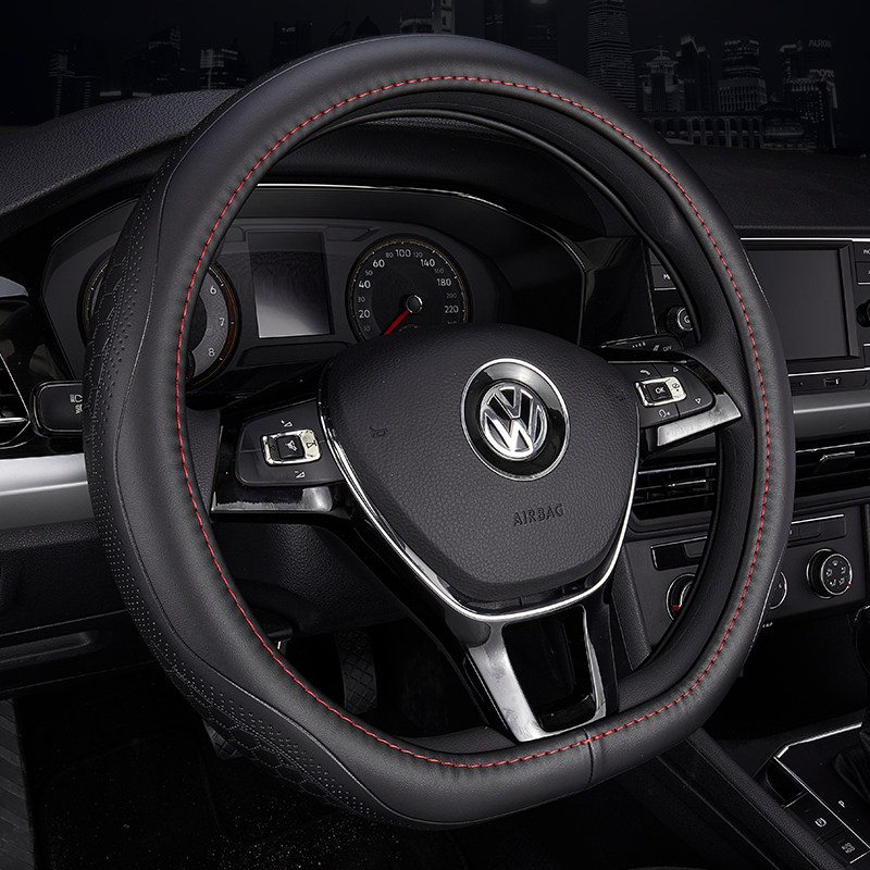 大众探岳途观l途岳揽镜迈腾帕萨特速腾朗逸真皮方向盘套牛皮把套