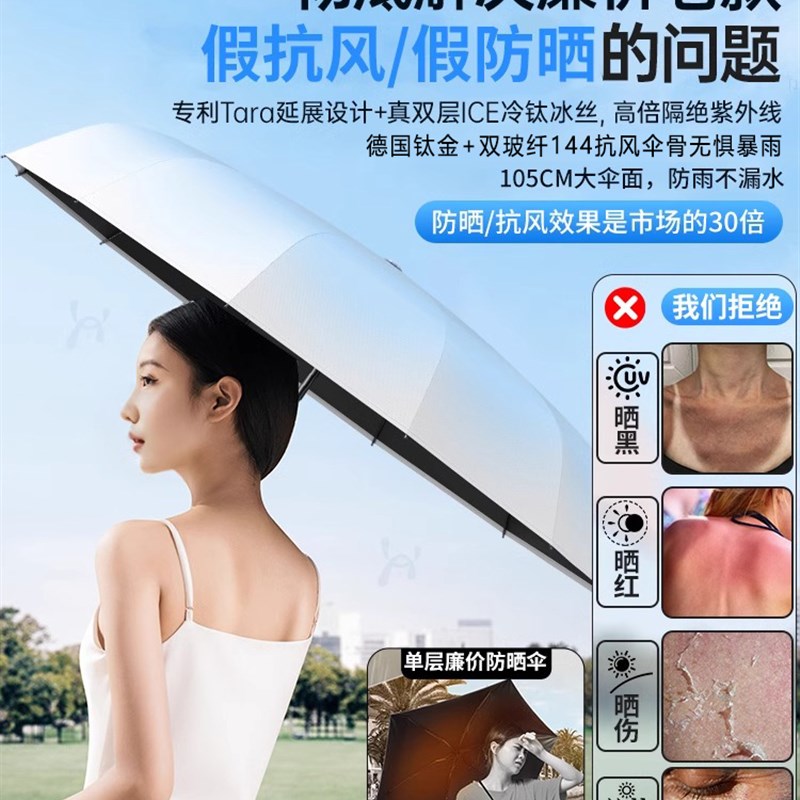 渐变全自动雨伞晴雨两用男女遮阳伞加大加厚加固折叠抗风学生上学
