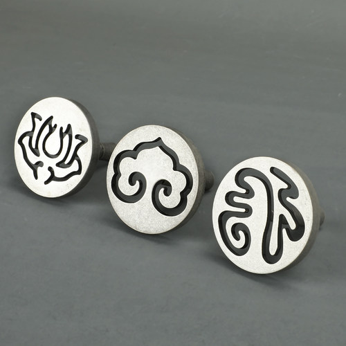 瑞象  苍银色香篆模具香印 黄铜老银藏银色香薰香道进阶精工雕刻