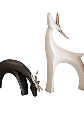 简约现代麋鹿摆件客厅电视柜玄关酒柜装饰品轻奢书柜乔迁新居礼品