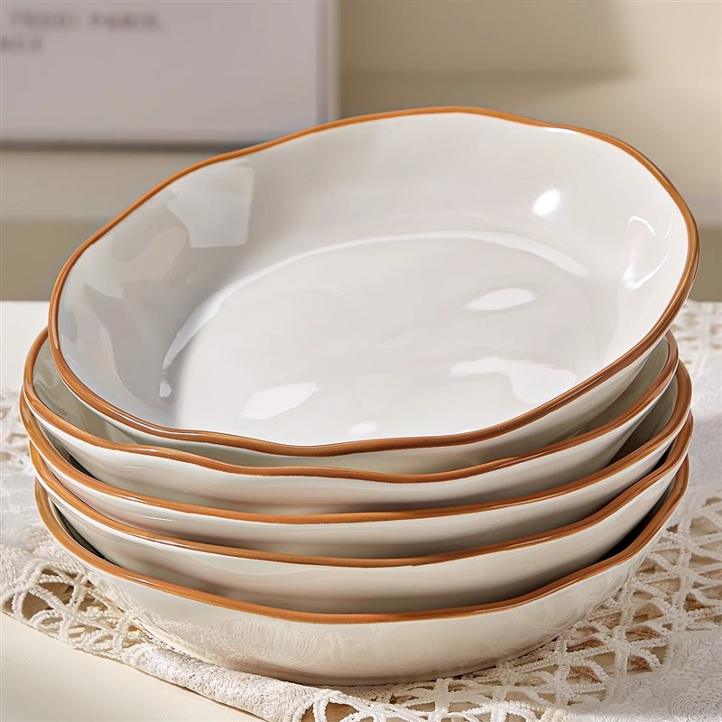 釉下彩陶瓷盘子菜盘家用2025新款高级感轻奢碗碟U餐具碟子餐盘深