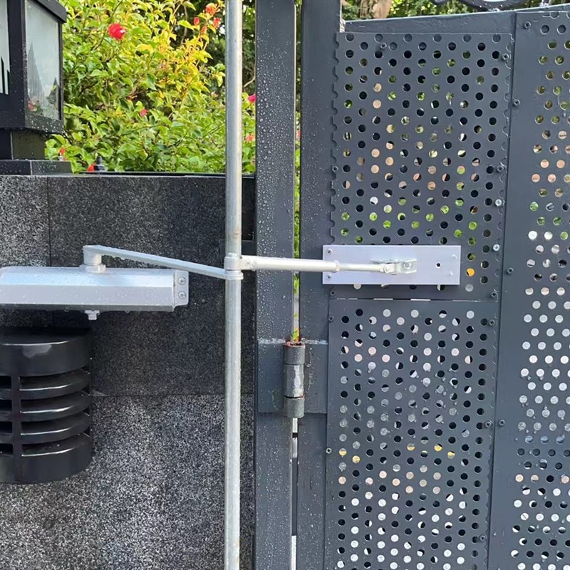 铁门缓冲闭门器幼儿园门大铁艺门室外J庭院关门无门框小区栅栏门