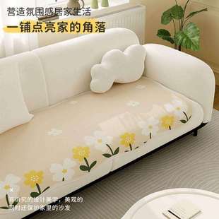 防滑套罩 直排坐垫2023新款 异形卡通仿羊绒沙发垫四季 通用一片式