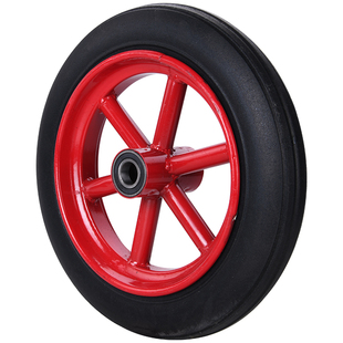 8橡胶轮子31.5CM手推车老虎车轱辘 防扎300 12寸实心轮胎 防爆