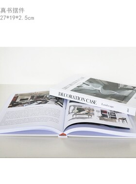 样板房装饰书简约黑白灰书可翻页现代家居酒店别墅书柜摆件装饰品