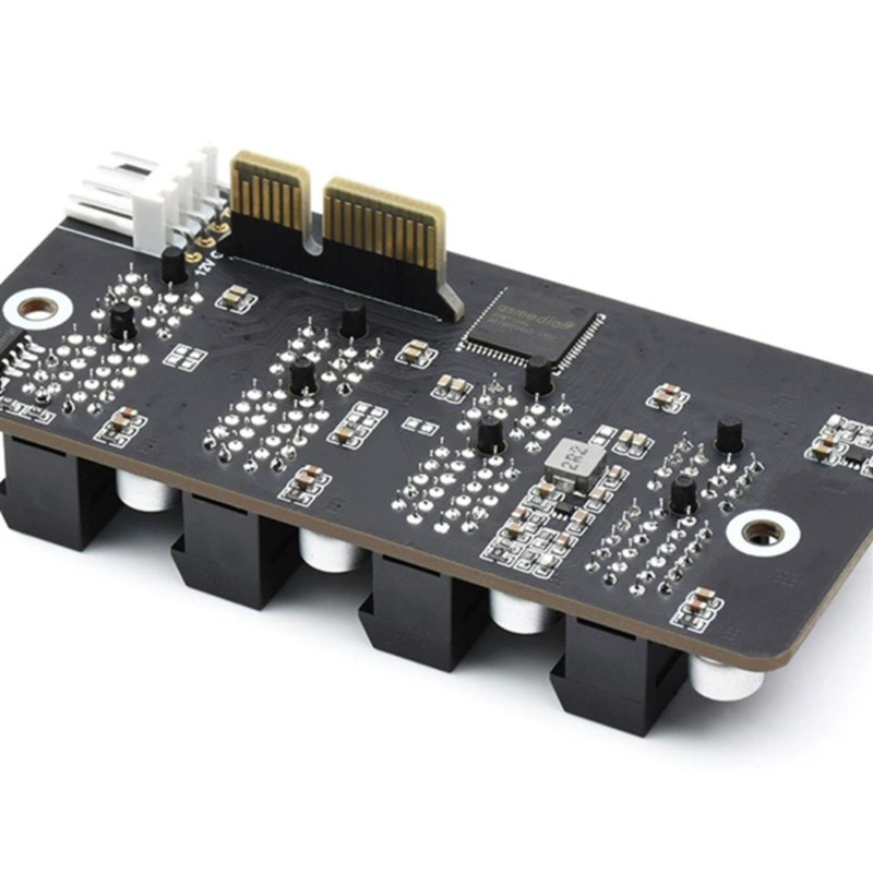 微雪 树莓派 1拖4路PCIe Gen 2 1扩展卡 12V 稳定运行 免驱动