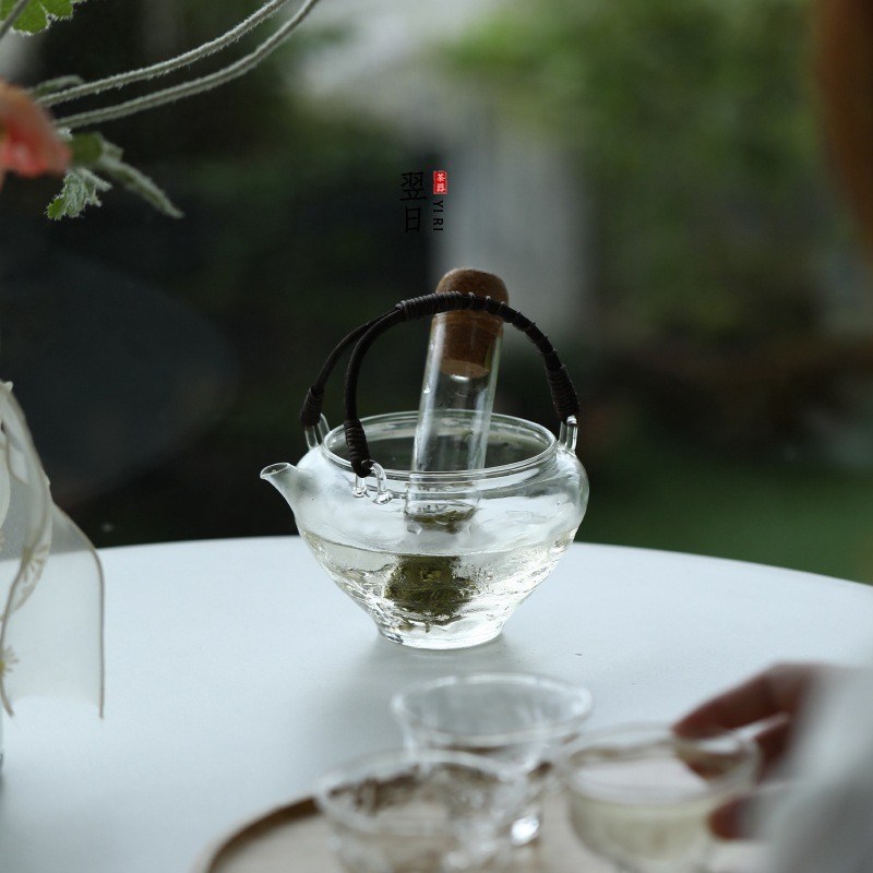 耐冷热玻璃茶壶试管冷泡壶围炉冰茶冷萃壶绿茶专用小提梁壶果茶壶