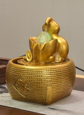 招财流水摆件循环水客厅生财创意家居办公室桌面开业礼品日进斗金