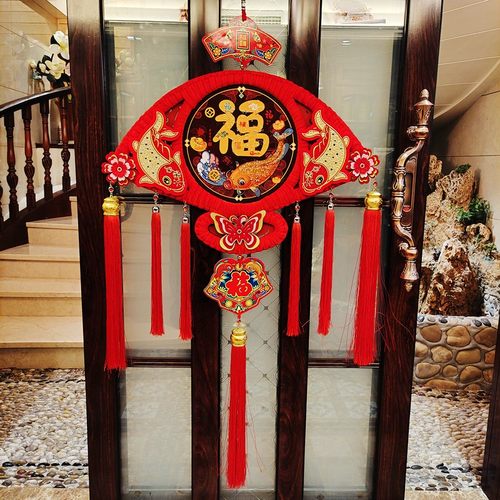2022新年过年装饰中国结挂件客厅大小号门上福字挂饰春节家用布置