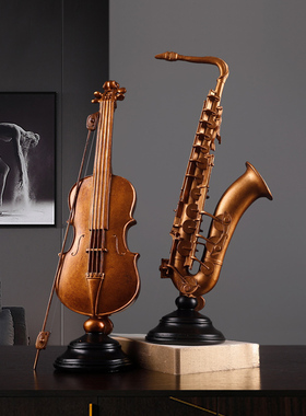小提琴复古乐器摆件欧p式创意家居饰品红酒架书架酒柜客厅桌面摆