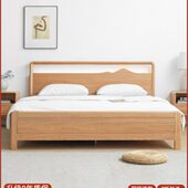 方迪全实木箱体床双人床现代简约主卧婚床1.5米水曲柳1.8米大床