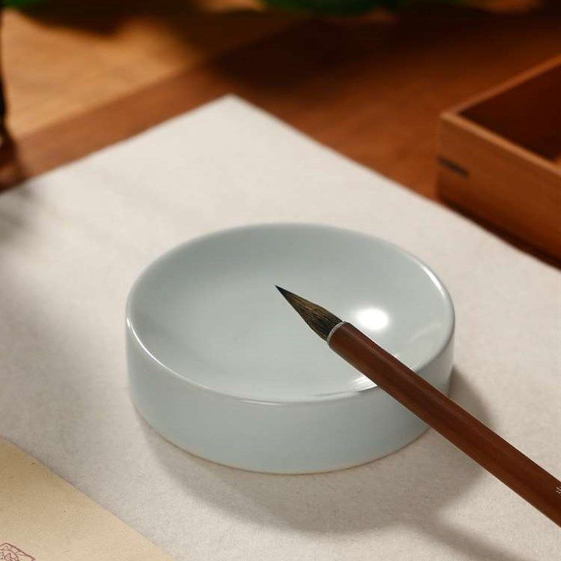 汝窑青瓷砚台墨池陶瓷墨碟大号墨盘小墨盒装墨汁国画调色盘中国风,文具电教/文化用品/商务用品,文房四宝,淘宝优惠券,粉丝福利购,淘宝优惠卷