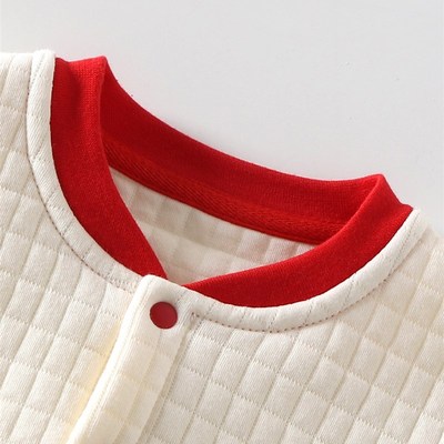 婴幼儿秋季保暖马l甲纯色开衫新款无休对门打底衣上衣小月龄宝宝