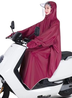 有袖雨衣电d动车电瓶摩托车带袖雨衣全身一体式长款全身防暴雨雨