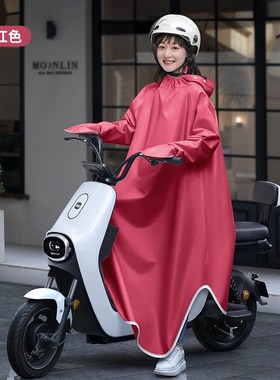 电动车电瓶车摩托车雨衣 成人长款全身连体雨披 加.厚加長雨衣