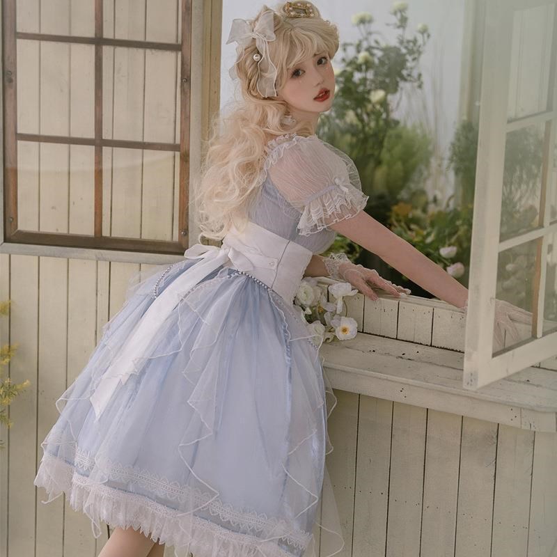 原创设计 人鱼之泪Lolita日x系op洛丽塔洋装气质甜美连衣裙女6375