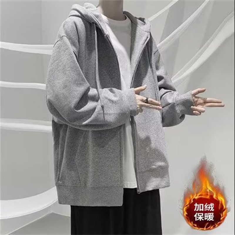 开衫连帽卫d衣男潮港风ins百搭bf运动上衣服潮牌嘻哈外套宽松长袖