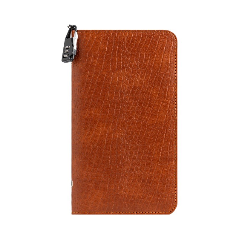 鳄鱼纹定期存单专用l夹存单收纳本2025新款银行纸质一体包带密码