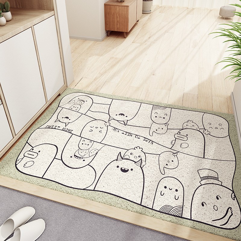 卡通脚垫入户门门垫玄关入户门脚垫除尘J可剪裁网红丝圈地毯可代