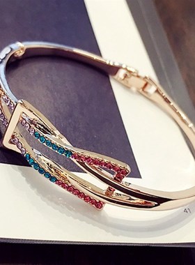 潮爆街头风欧美日韩版水晶甜x美简约饰品首饰学生手链手饰手镯女