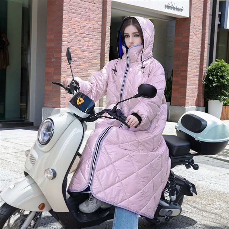 电动车挡风被冬季加绒加厚电瓶车防E风衣罩挡风衣摩托车骑行防寒