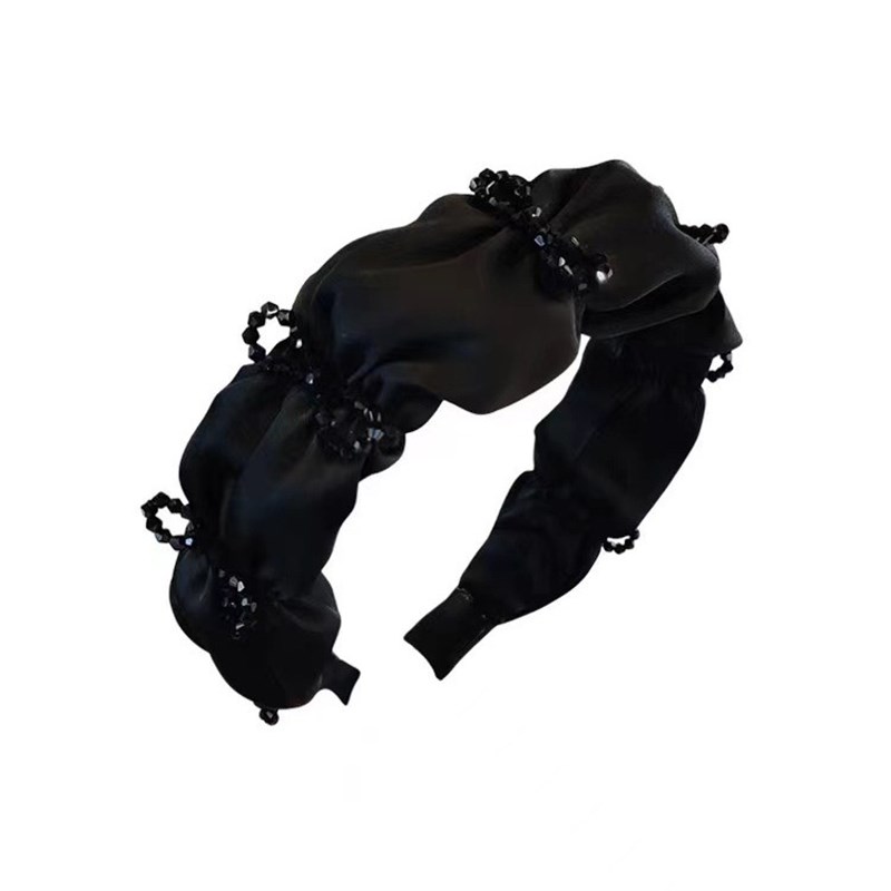 宽边发箍黑色时尚百n搭气质发卡新款网红外出洗脸头箍水钻头饰发