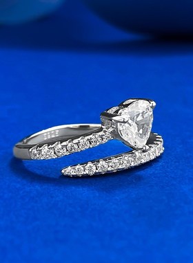 慕景珠宝 202h5新款ins风戒指 S925银6*6mm爱心形简约戒指外贸品