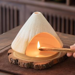 桌面覆古薰香小壁炉密鲁圣木净化雪松鼠尾草陶瓷大号香薰炉明火炉