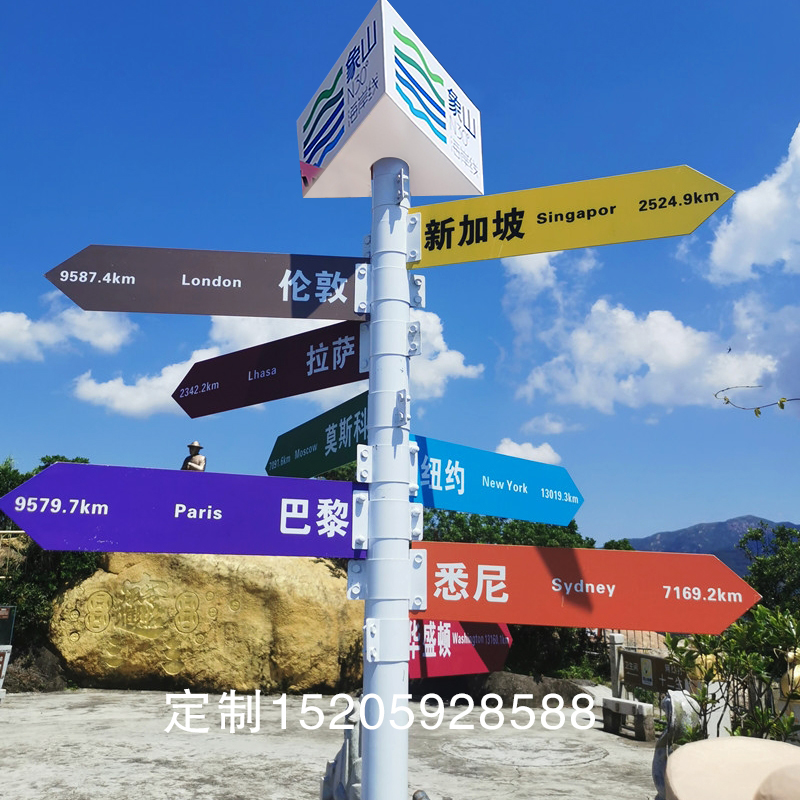新款网红b拍照打卡导向牌指路牌景区指示牌定制小区指引牌路标牌