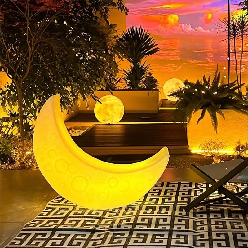 庭院灯户外月亮灯太阳能草坪灯防水花园灯室O外落地灯别墅氛围灯
