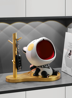 可爱大嘴玄关钥匙收o纳摆件入户客厅桌面家居装饰品乔迁新居礼品