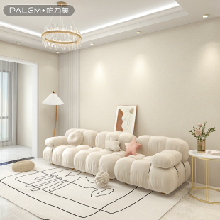 高档轻奢奶油色墙布无缝全屋现代简A约客厅卧室背景墙壁布2022新