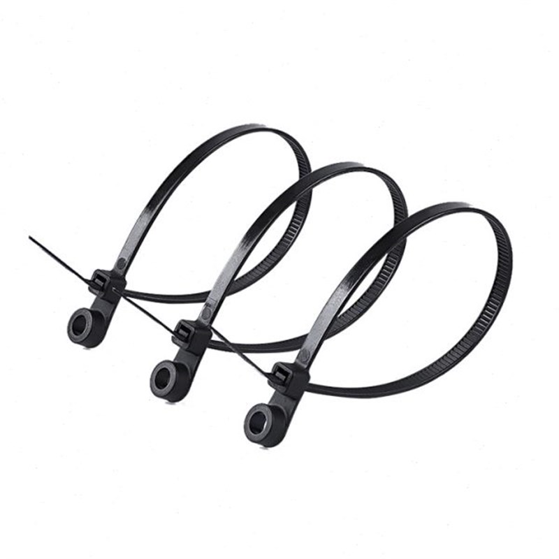 固定头尼龙扎带4.8x200螺丝孔定位尼龙塑料扎带卡扣翰和厂家