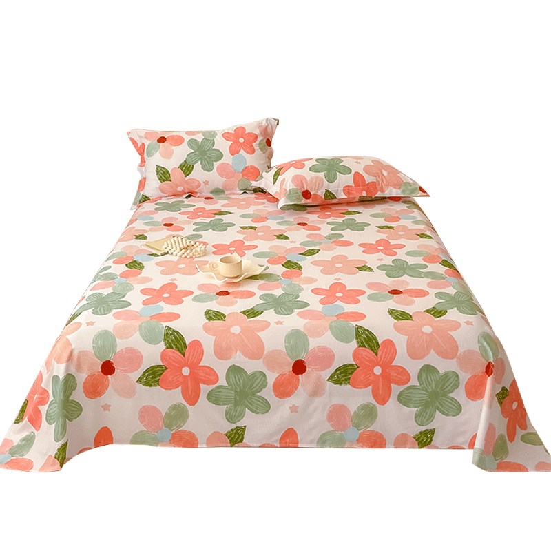 床单 单件宿舍单人一米五枕套三件套100全棉大床双人被单2m