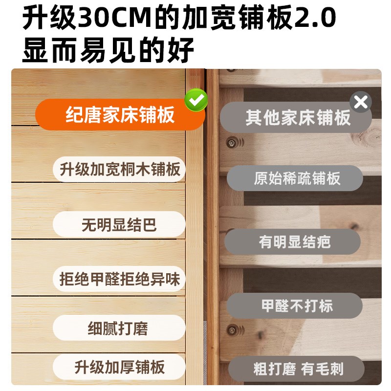 全实木无床头床现代简约可定制任意无靠背榻榻米床矮床排骨架床架