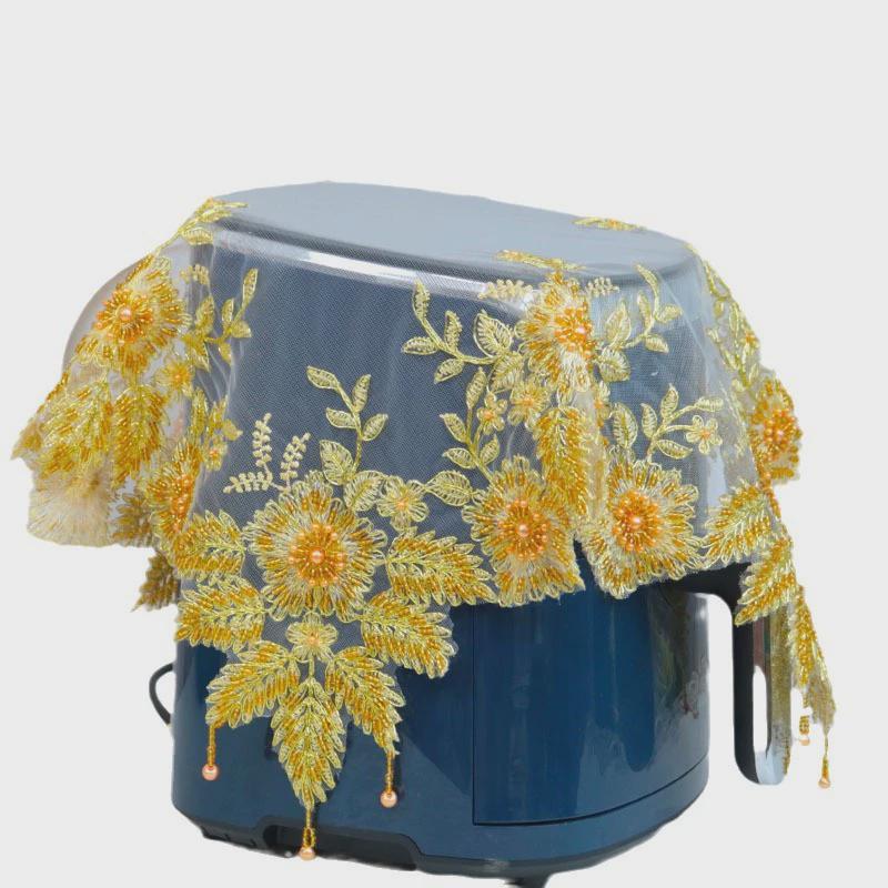 蕾丝珍珠电视盖巾长方形桌旗桌布田园风新中式沙发垫中国风