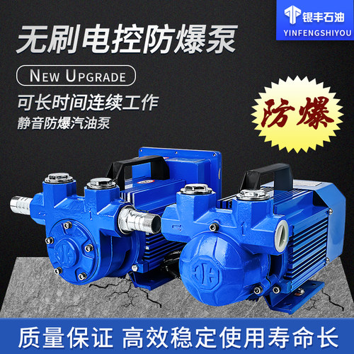 12v24v220v大流量防爆泵电瓶无刷电机静音抽油泵汽油柴油自吸抽油