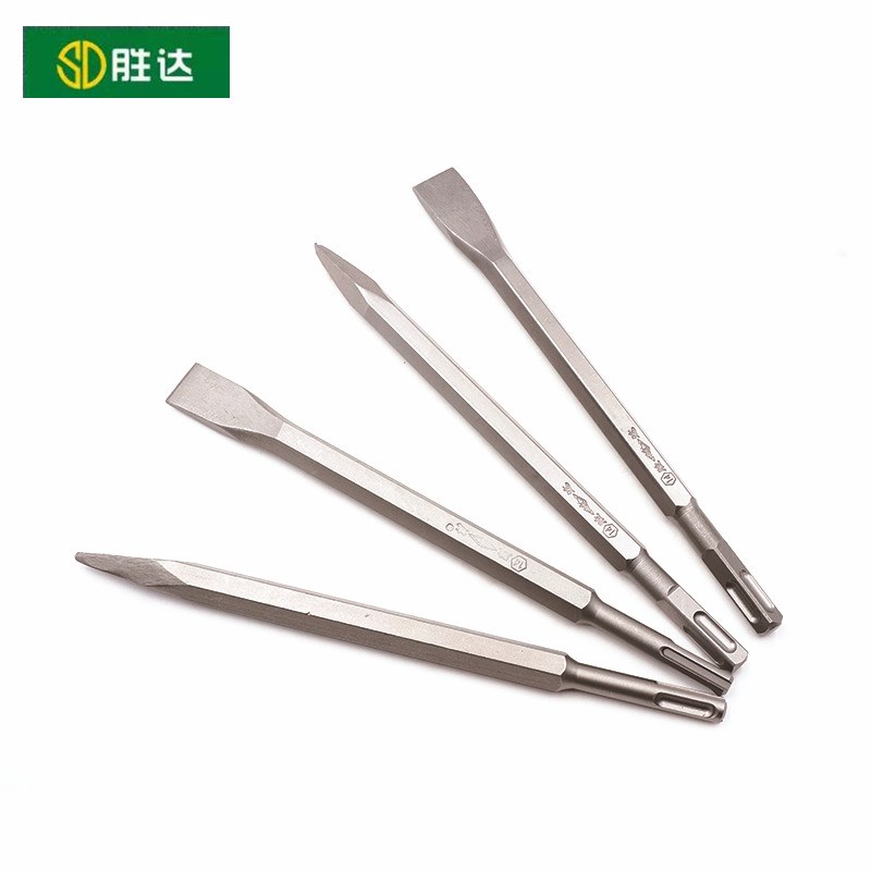胜达工具14*250mm方柄/圆柄电锤尖凿石工电锤扁凿/扁头/尖头凿子